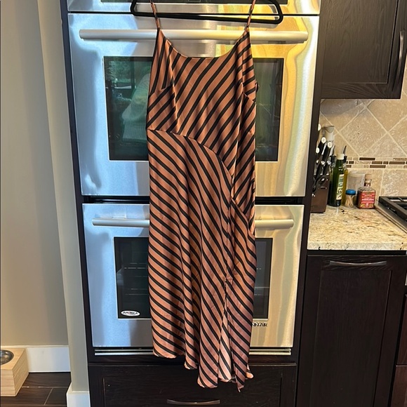 A New Day Asymmetrical Brown and Tan‎ Sundress for Cocktail - Picture 1 of 4